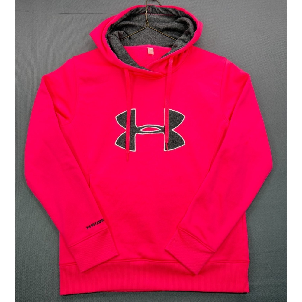 Under Armour Storm Womens Large Pink Fleece Pullover Hoodie tag ripped